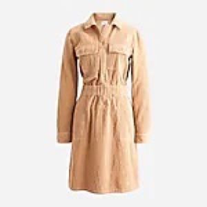 ZIP-FRONT CINCHED DRESS IN CORDUROY